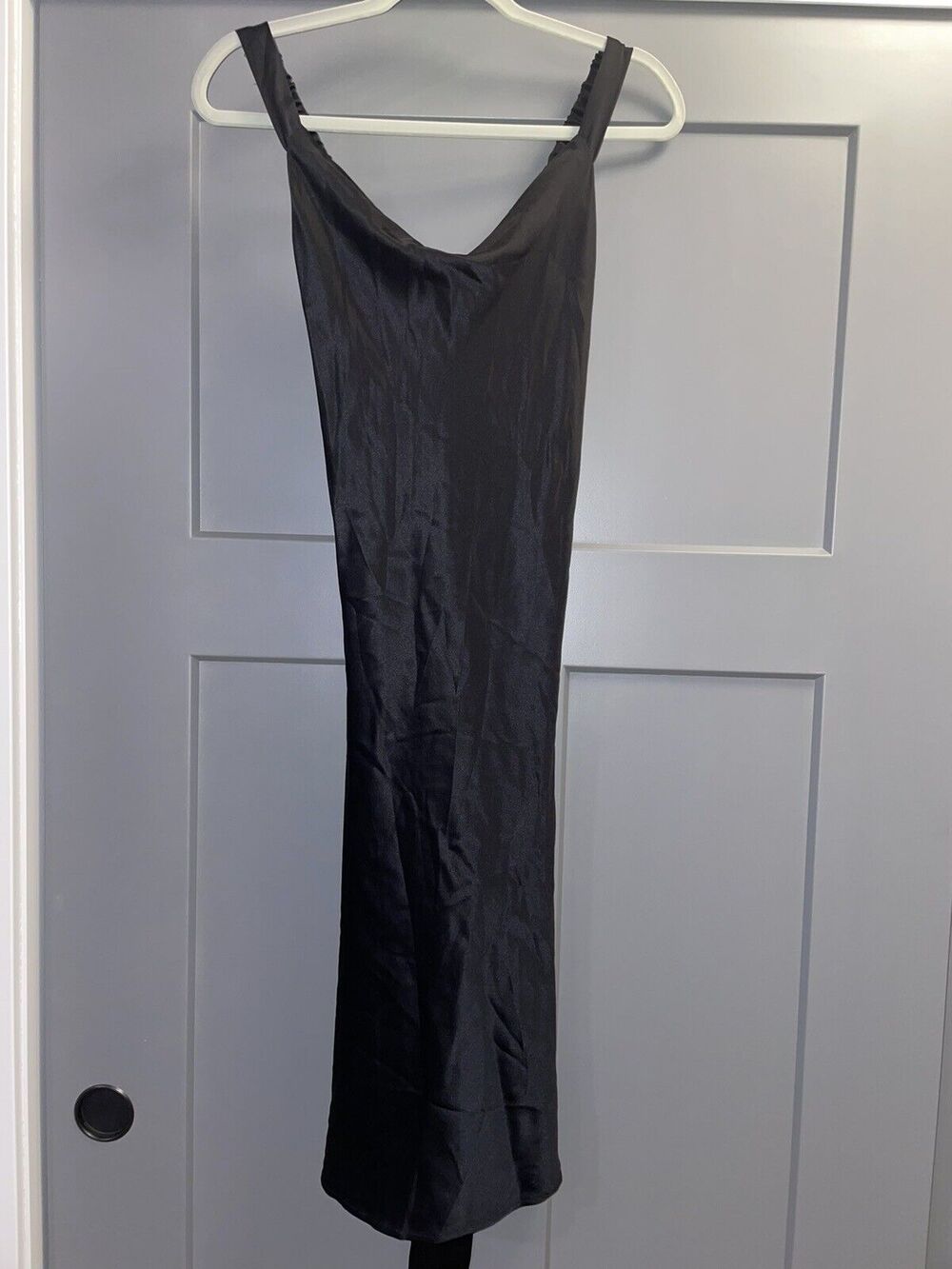 Marilyn Hatten Yolanda Silk slip midi Dress 100% silk Black Size Medium